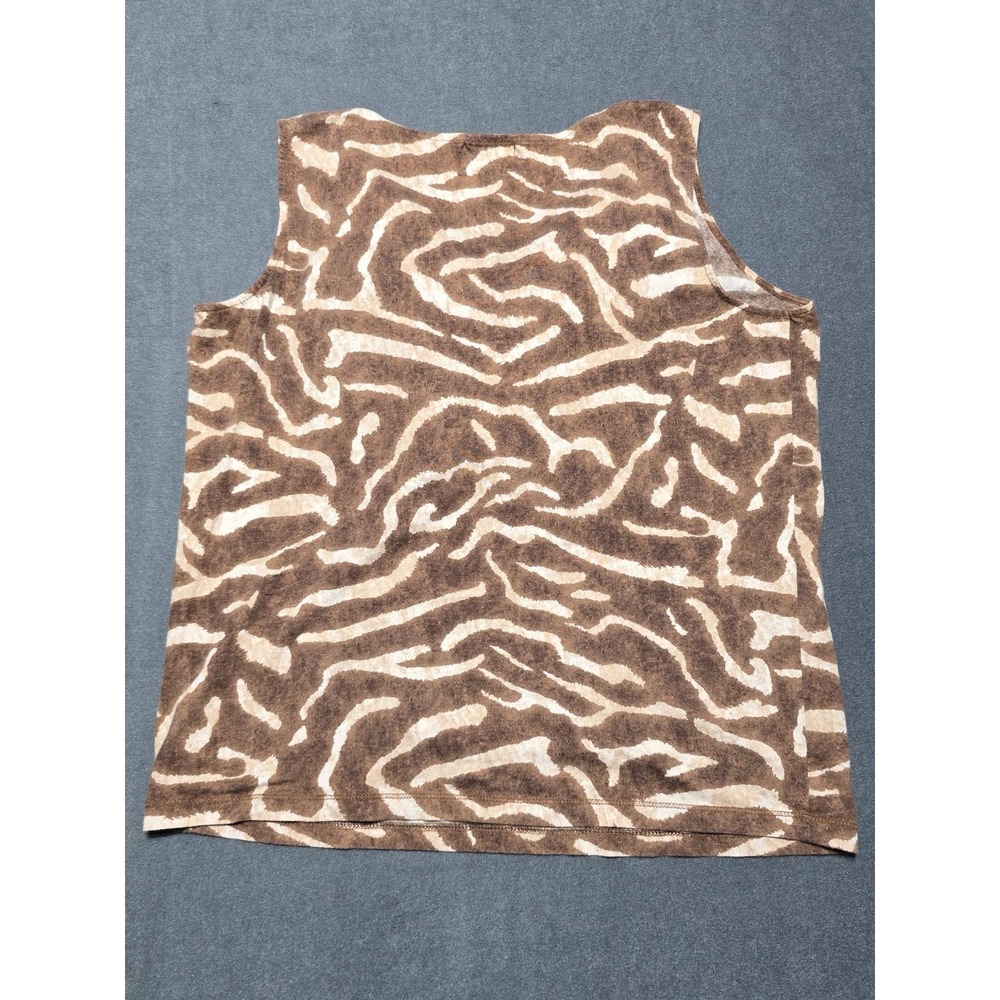 Ralph Lauren Jeans Co Top Blouse Zebra Ruffle Sleeveless Cotton Women's 1X - Picture 4 of 6